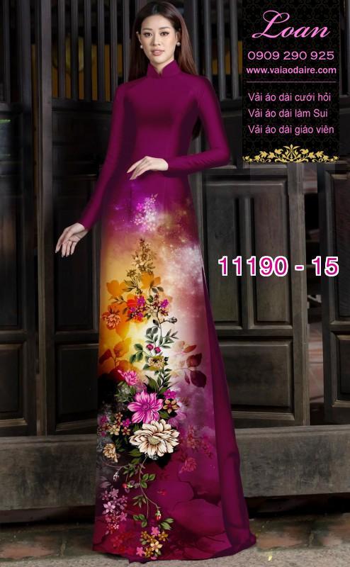 Vải áo dài hoa 3D