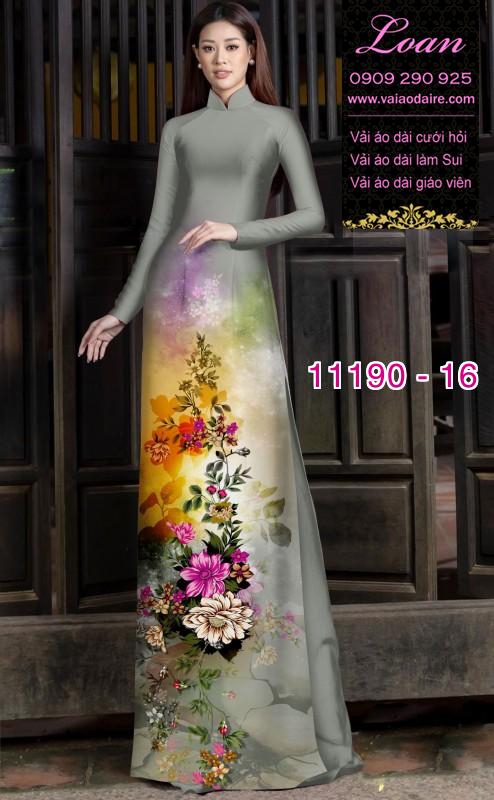 Vải áo dài hoa 3D