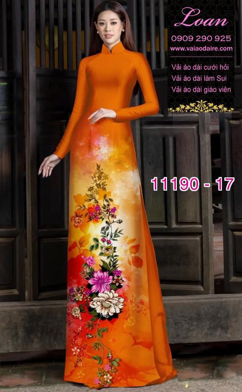 Vải áo dài hoa 3D