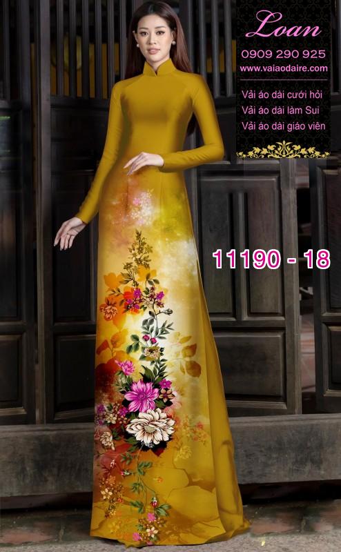 Vải áo dài hoa 3D