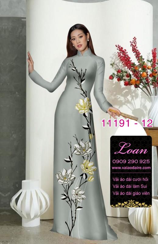 Vải áo dài hoa 3D
