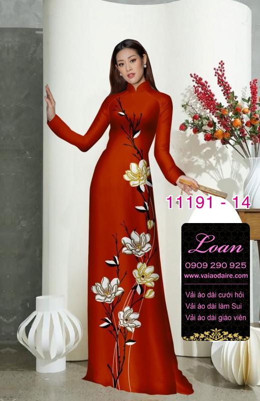 Vải áo dài hoa 3D