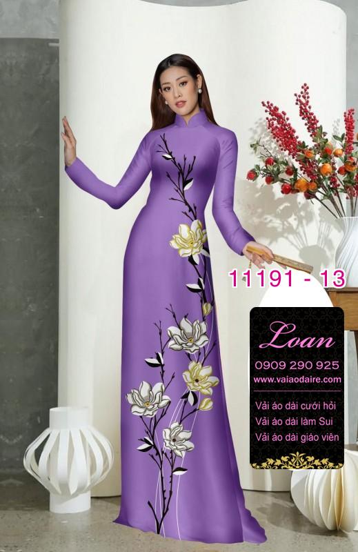 Vải áo dài hoa 3D