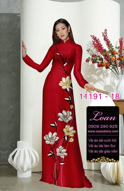 Vải áo dài hoa 3D