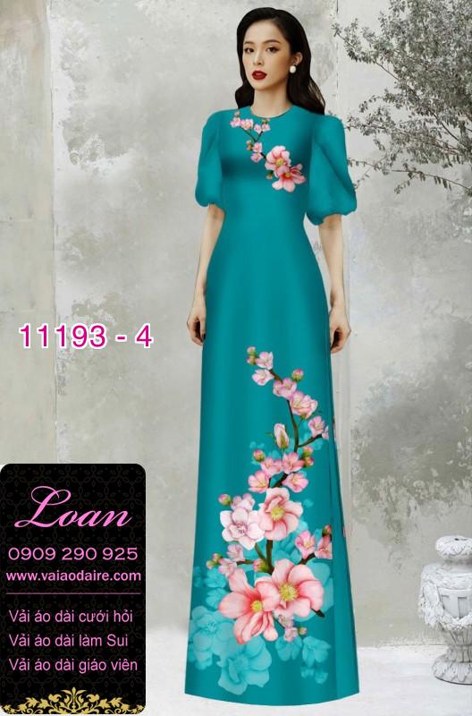 Vải áo dài hoa 3D