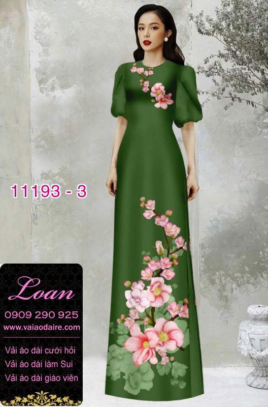 Vải áo dài hoa 3D