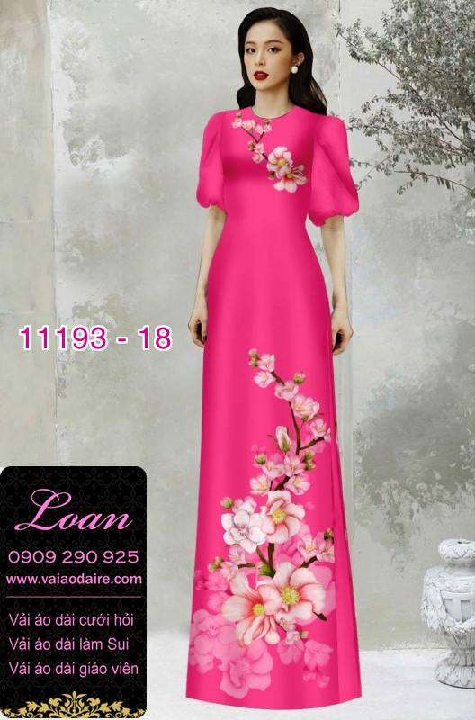 Vải áo dài hoa 3D