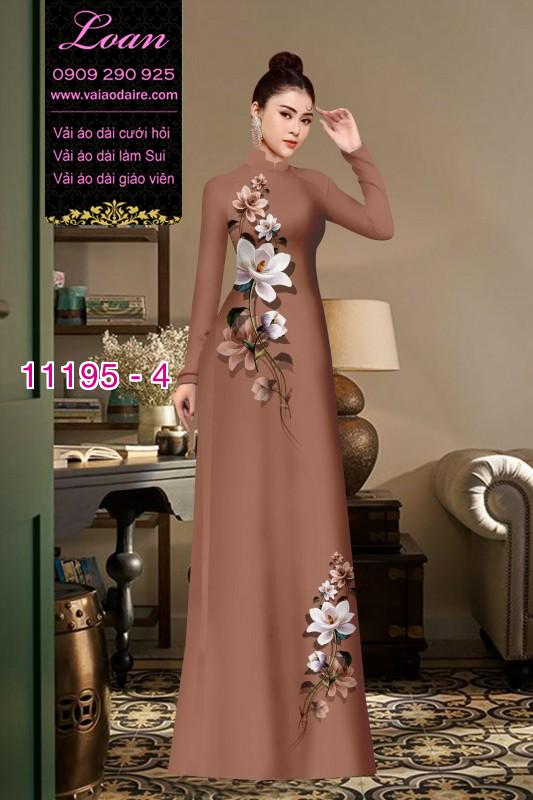 Vải áo dài hoa 3D