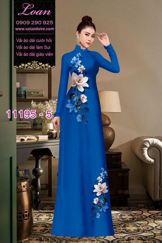 Vải áo dài hoa 3D