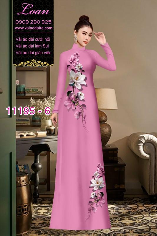 Vải áo dài hoa 3D