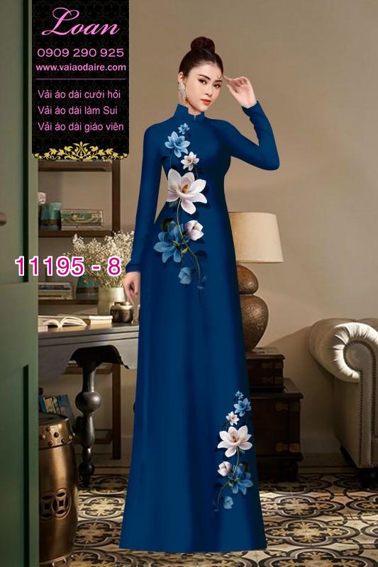 Vải áo dài hoa 3D