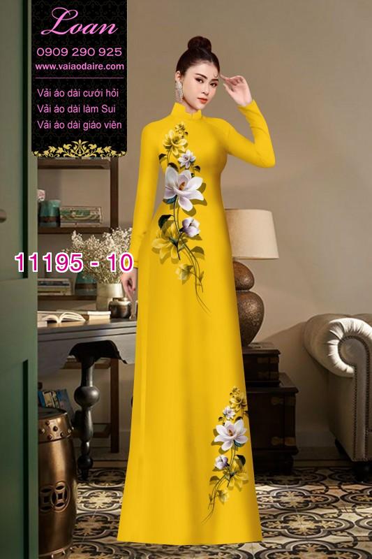 Vải áo dài hoa 3D