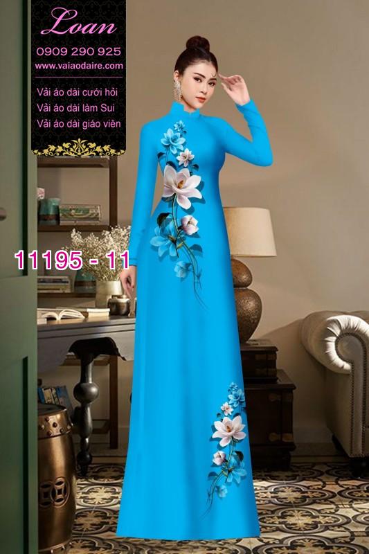 Vải áo dài hoa 3D