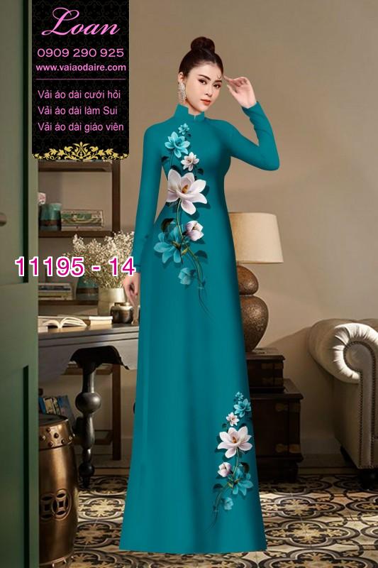 Vải áo dài hoa 3D