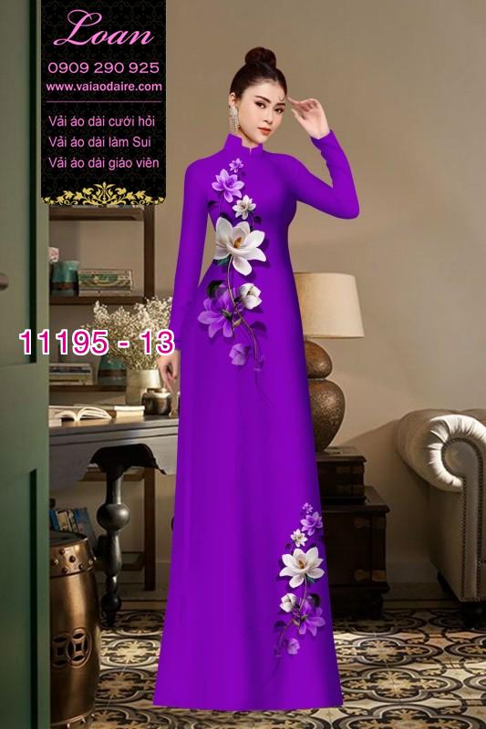 Vải áo dài hoa 3D