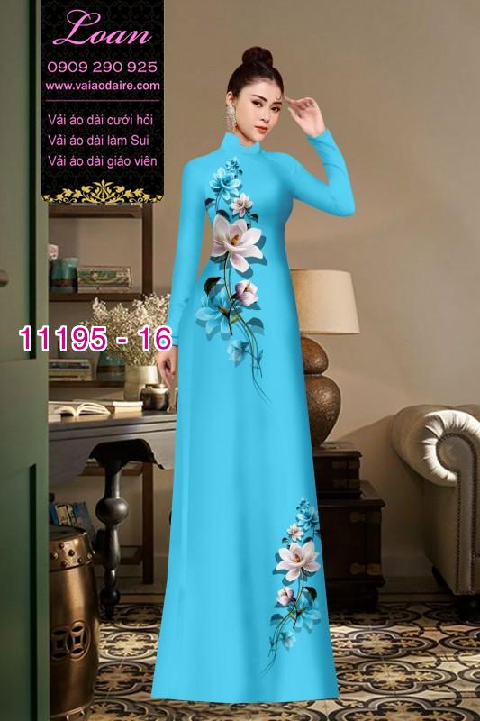 Vải áo dài hoa 3D