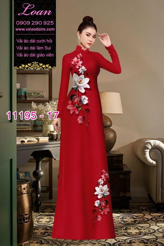 Vải áo dài hoa 3D