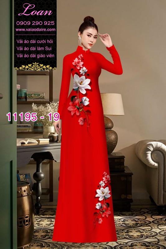 Vải áo dài hoa 3D