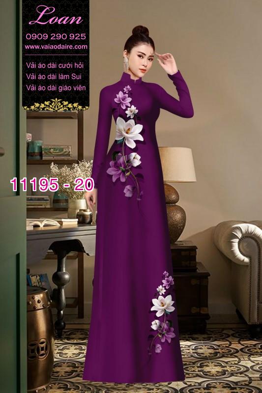 Vải áo dài hoa 3D