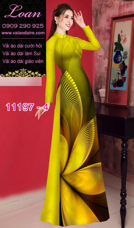 Vải áo dài hoa 3D