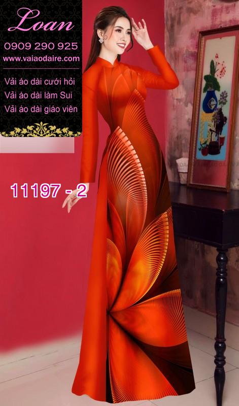 Vải áo dài hoa 3D