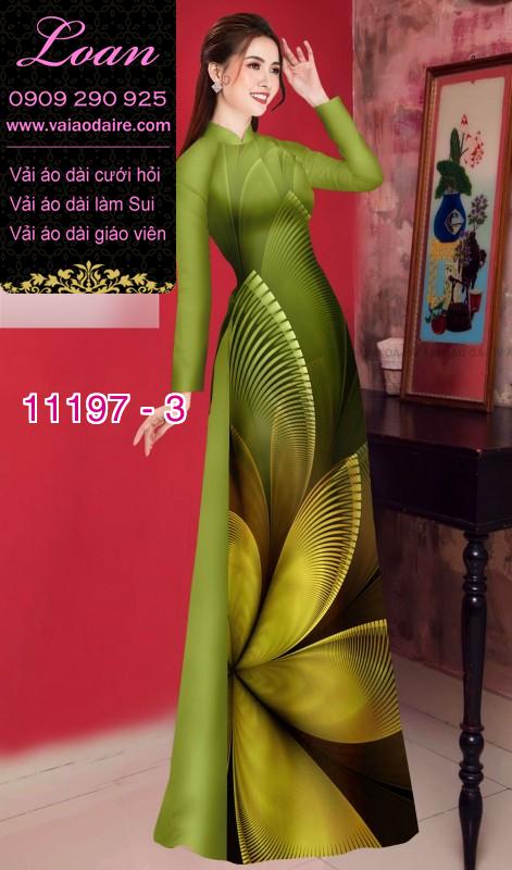 Vải áo dài hoa 3D