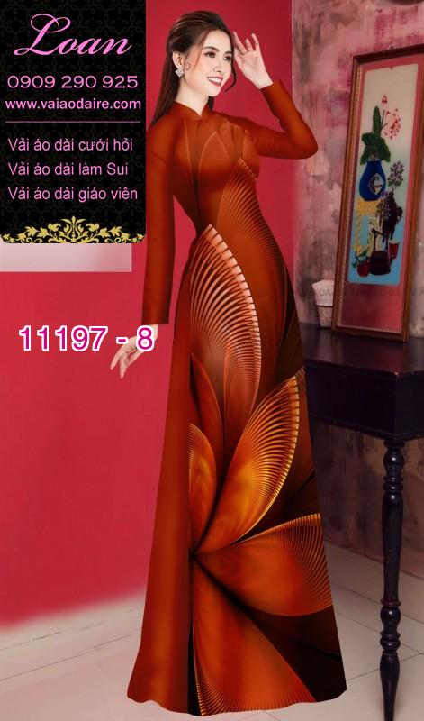 Vải áo dài hoa 3D
