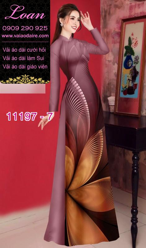 Vải áo dài hoa 3D