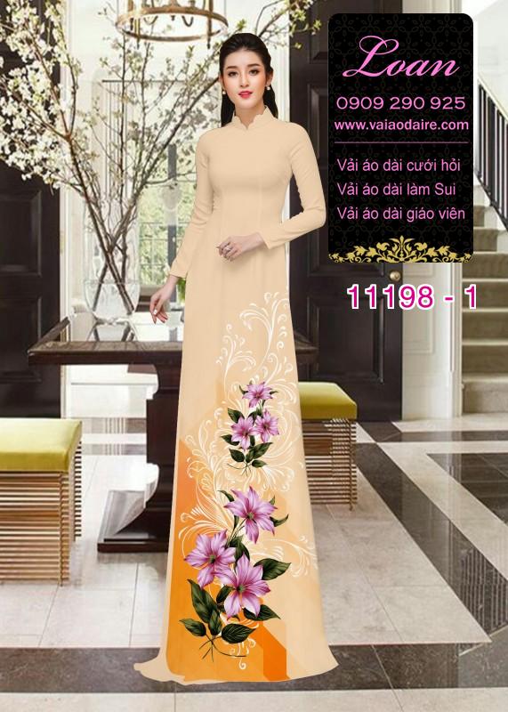 Vải áo dài hoa 3D