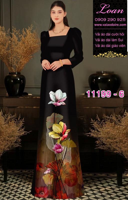 Vải áo dài hoa 3D