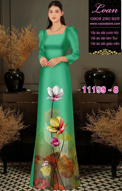 Vải áo dài hoa 3D