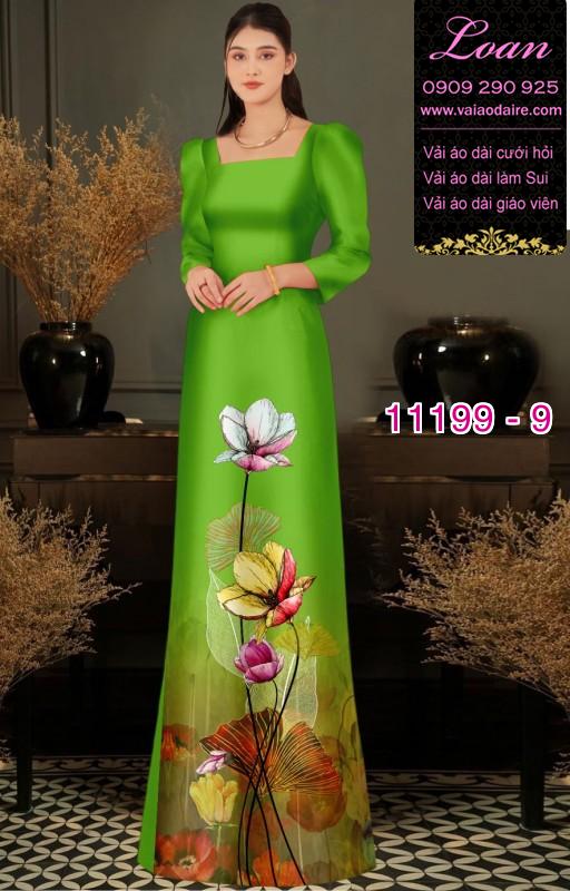 Vải áo dài hoa 3D