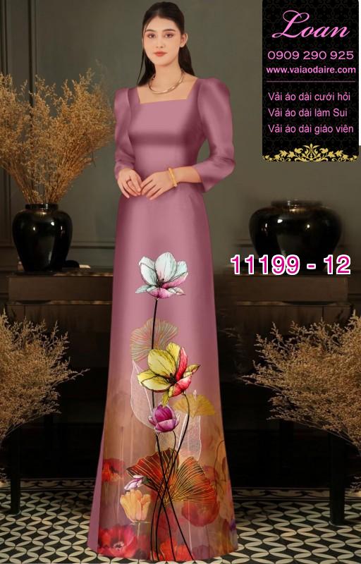Vải áo dài hoa 3D