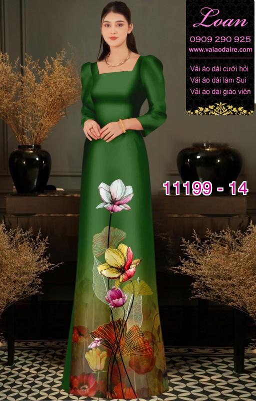 Vải áo dài hoa 3D