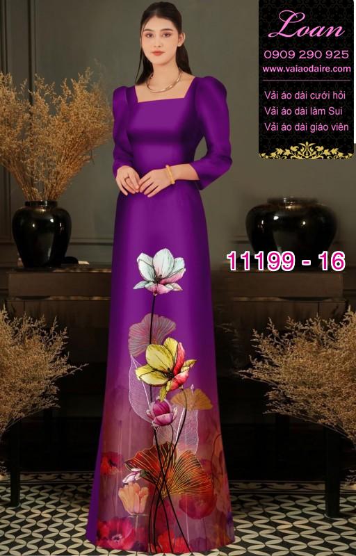 Vải áo dài hoa 3D