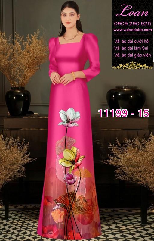 Vải áo dài hoa 3D