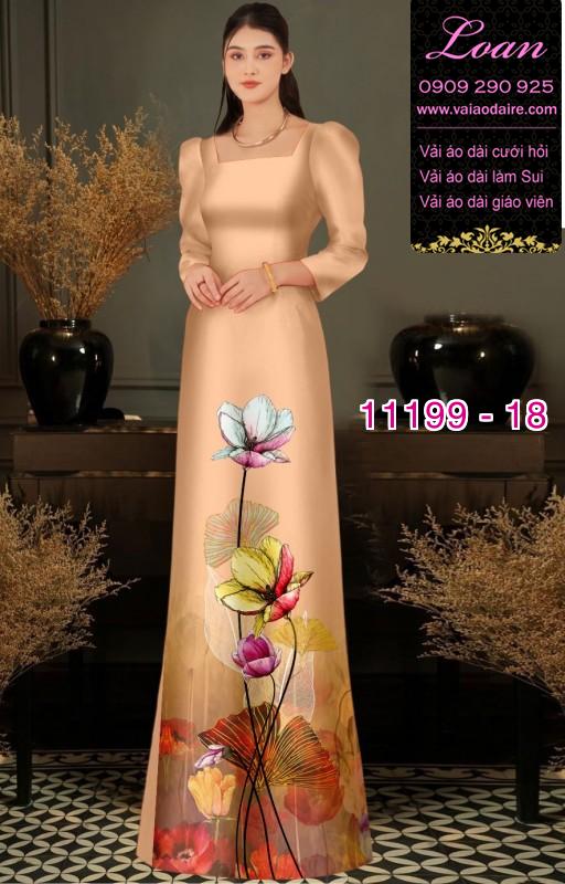 Vải áo dài hoa 3D