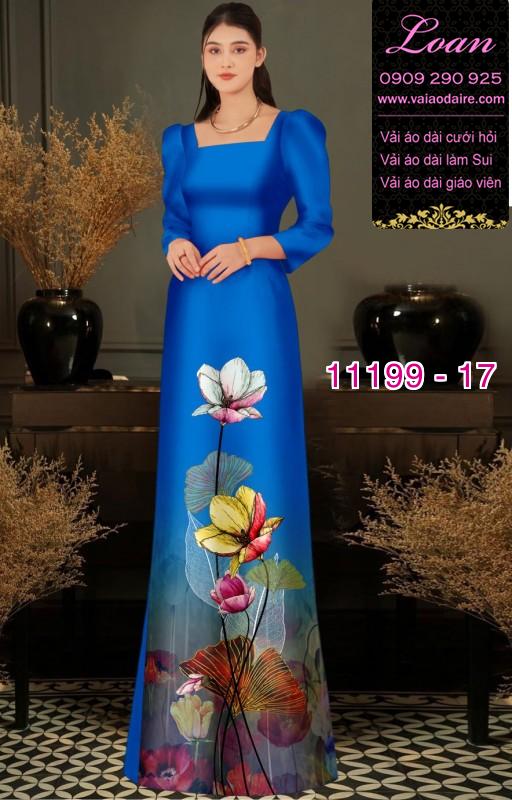 Vải áo dài hoa 3D