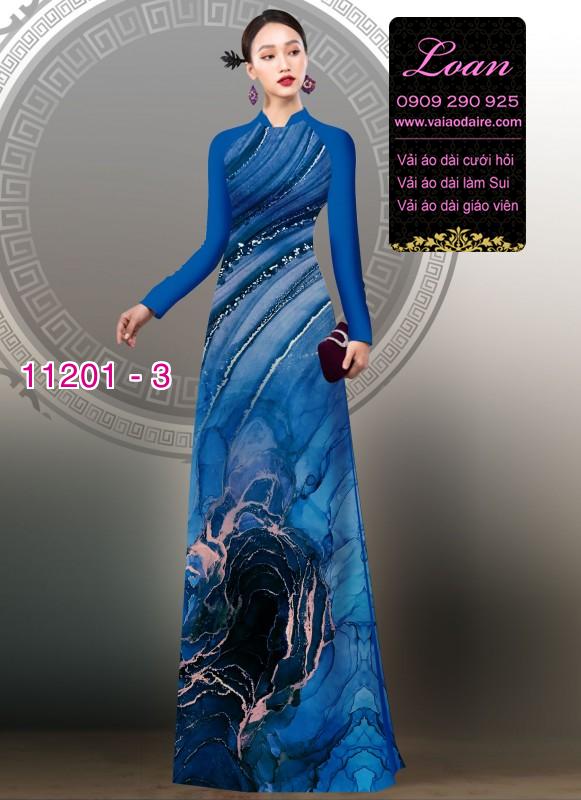 Vải áo dài hoa 3D