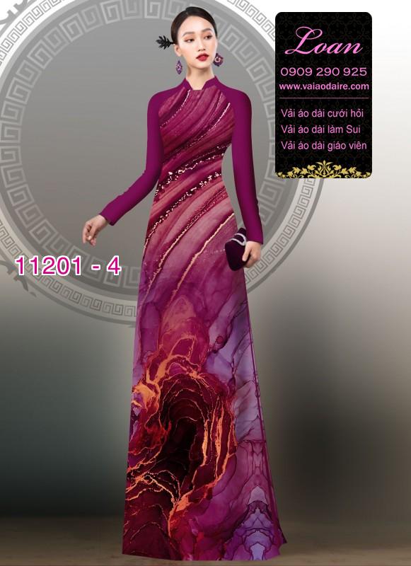 Vải áo dài hoa 3D