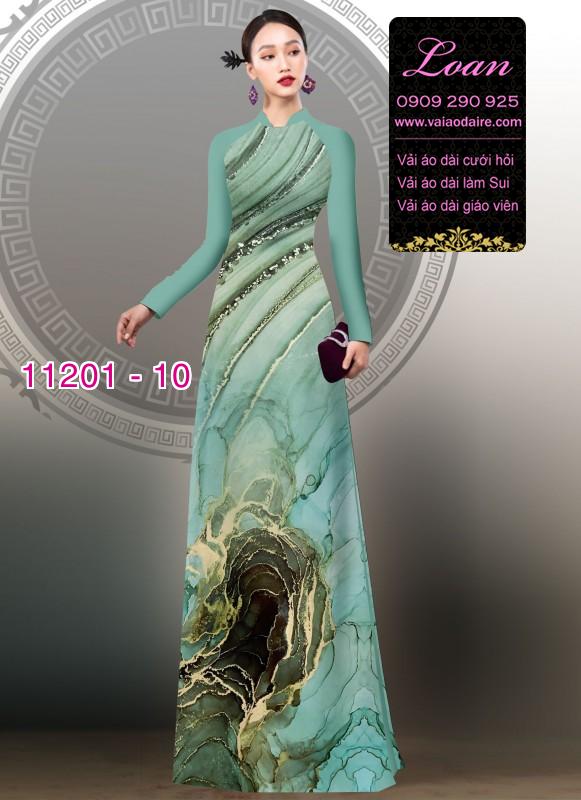 Vải áo dài hoa 3D