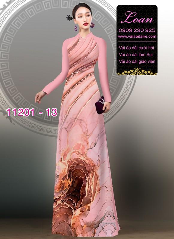 Vải áo dài hoa 3D