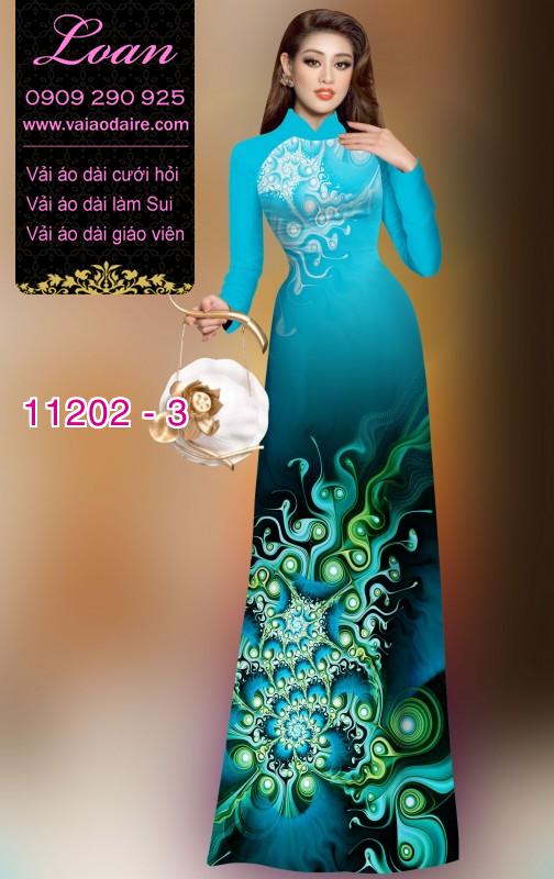Vải áo dài hoa 3D