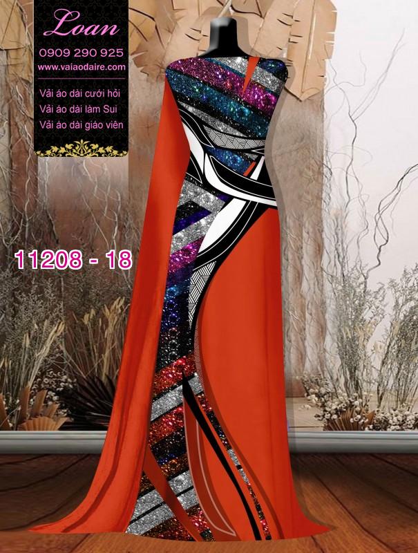 Vải áo dài hoa 3D