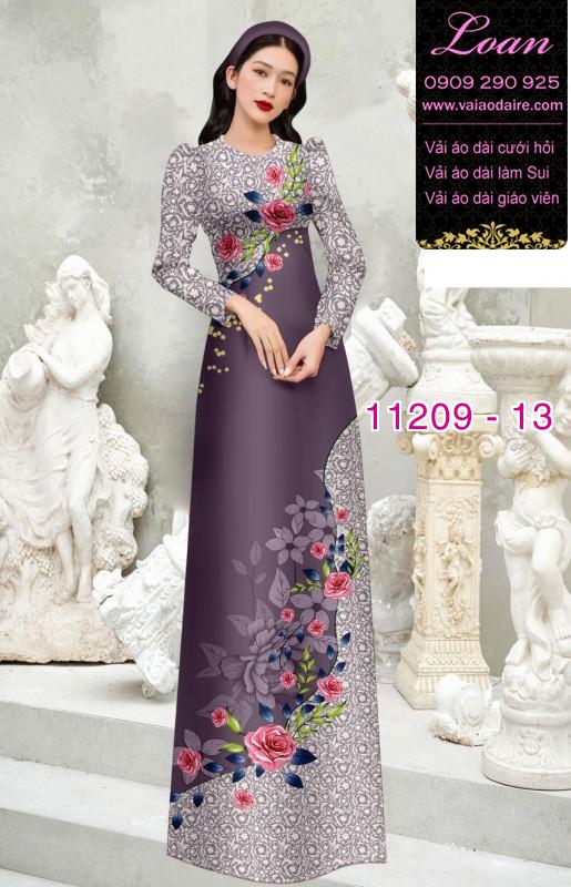 Vải áo dài hoa 3D