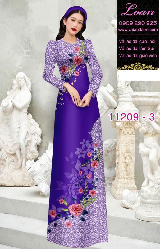 Vải áo dài hoa 3D