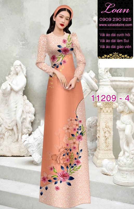 Vải áo dài hoa 3D