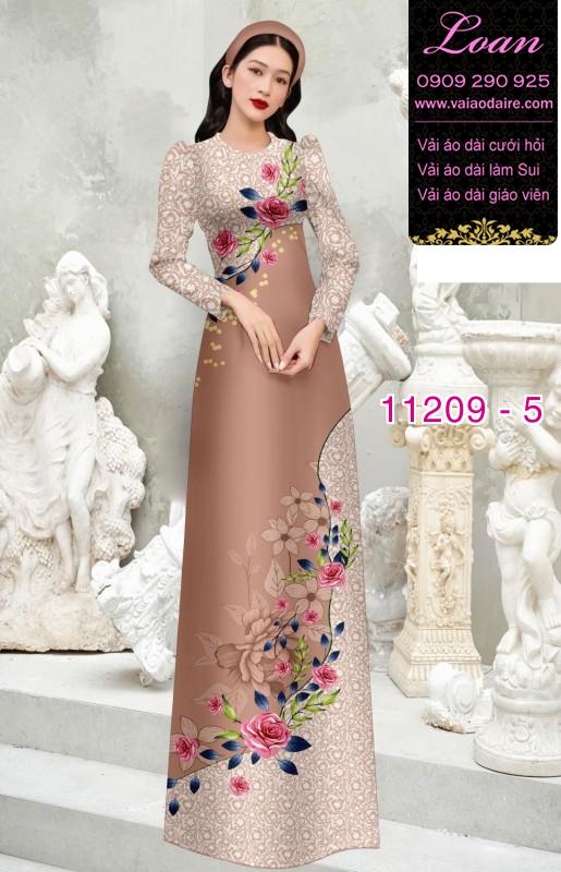 Vải áo dài hoa 3D