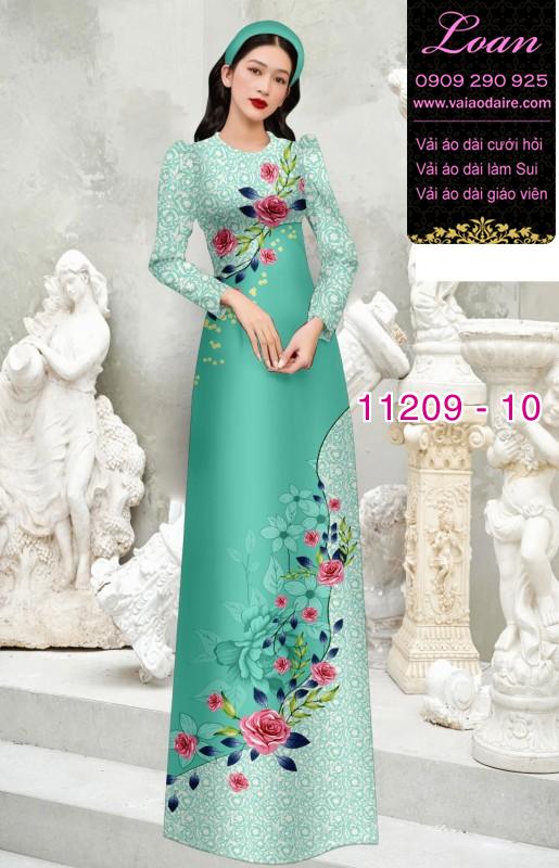 Vải áo dài hoa 3D