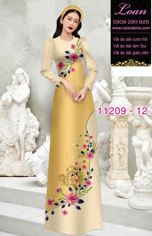 Vải áo dài hoa 3D